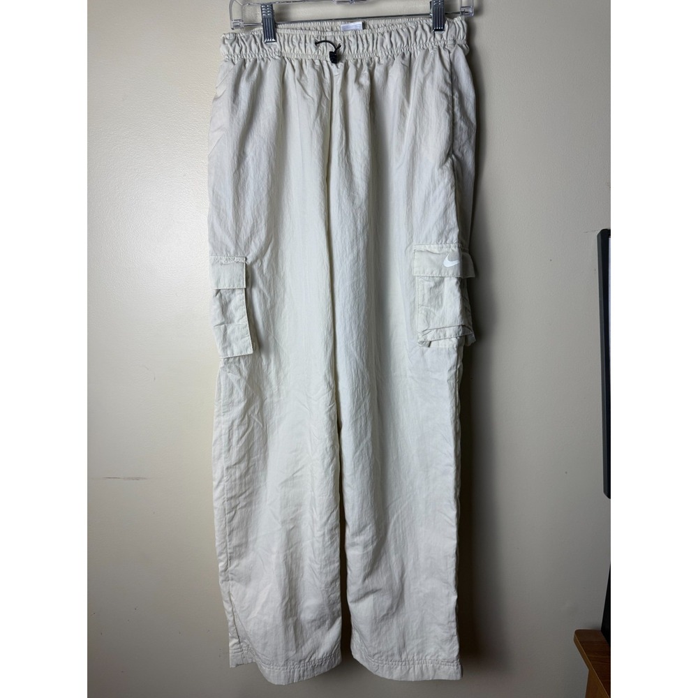 Nike Woven Cargo Pants Womens S White Mesh Lined High Rise Orewood Activewear